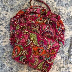 Vera Bradley Vibrant Pink Paisley Quilted Weekender Bag w/matching lap top cover